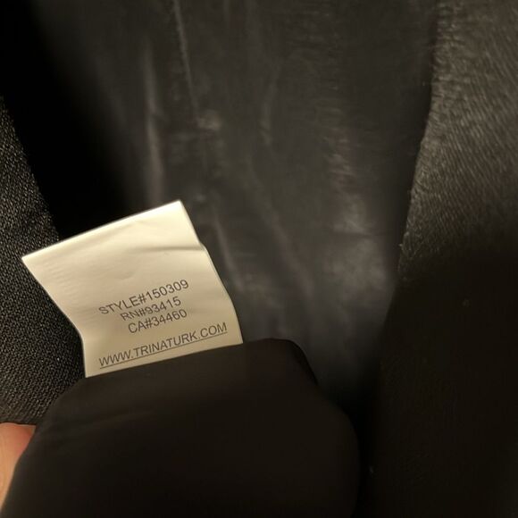 TRINA TURK (NWT) Marta Embellished Collar Crepe Black Mini Shift Dress, Size 6 - Picture 15 of 15